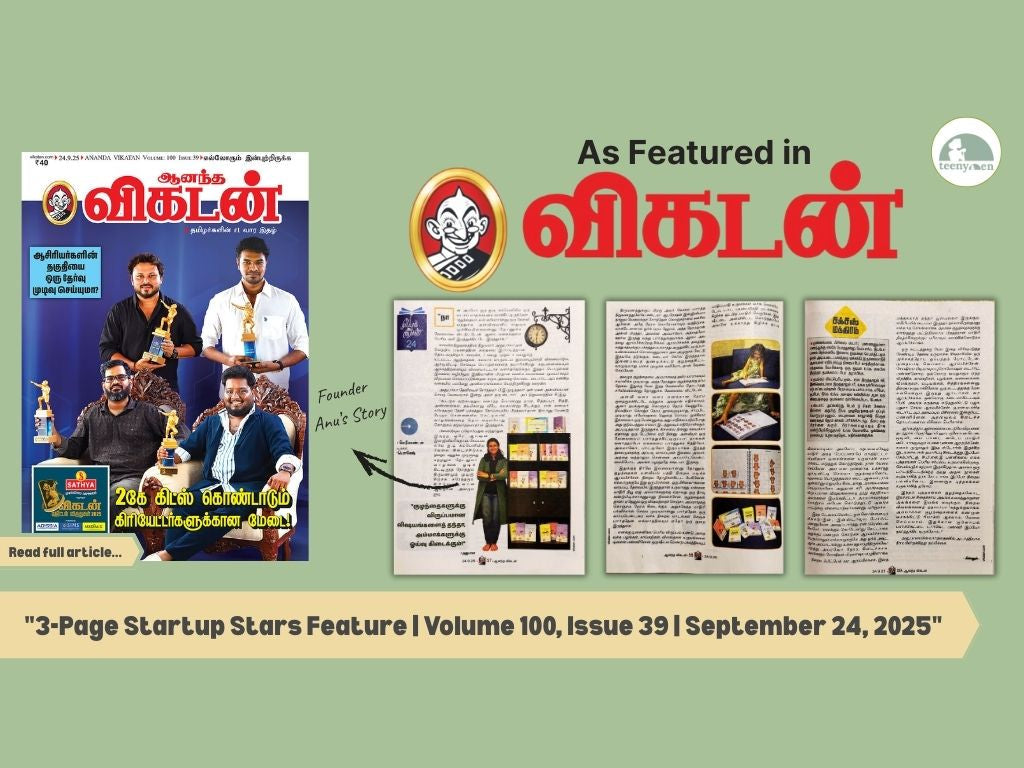 Teenyden Featured in Ananda Vikatan's Startup Stars Section