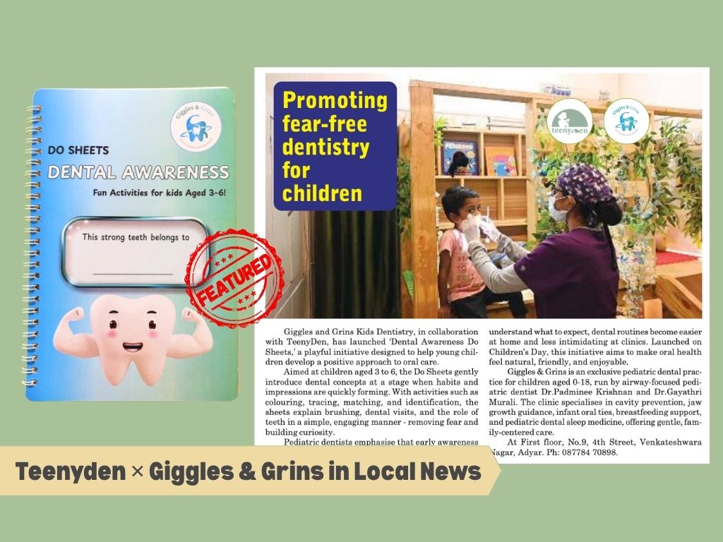 Teenyden Featured in Adyar Times Magazine for Dental Awareness Initiative