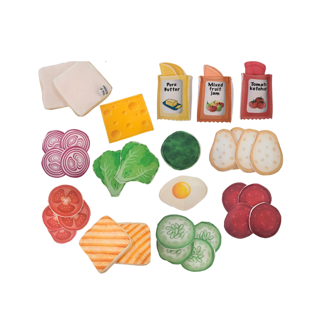 Sandwich Pretend Play Set in Fabric (35 Pcs) | The SmallWonderLand