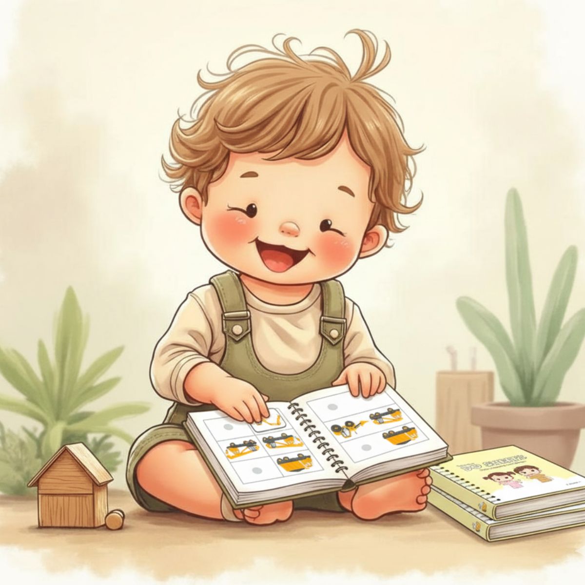 Cartoonish image of a toddler happily working on Teenyden Do sheets