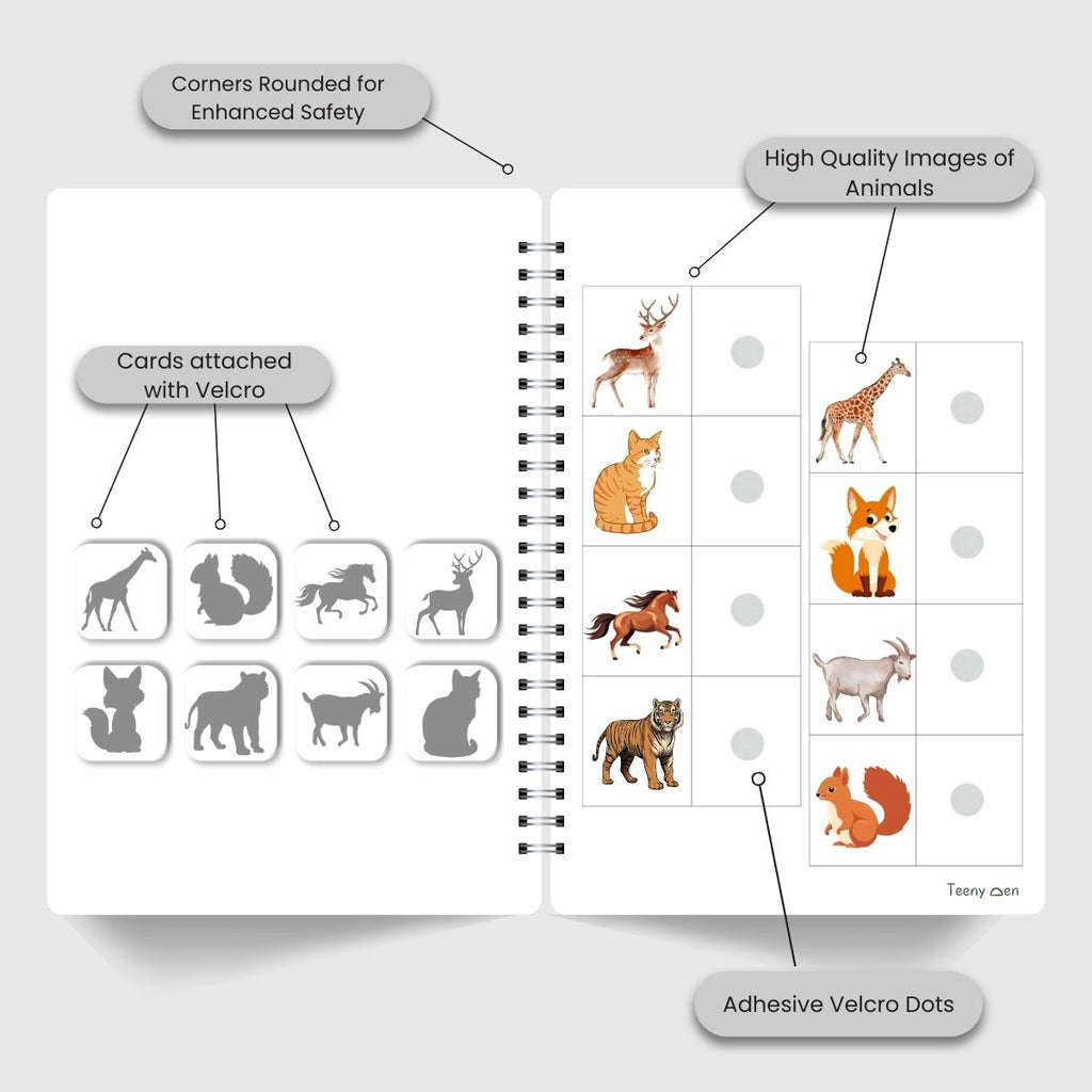 Teenyden do sheets activity book with shadow matching activities for screen free play