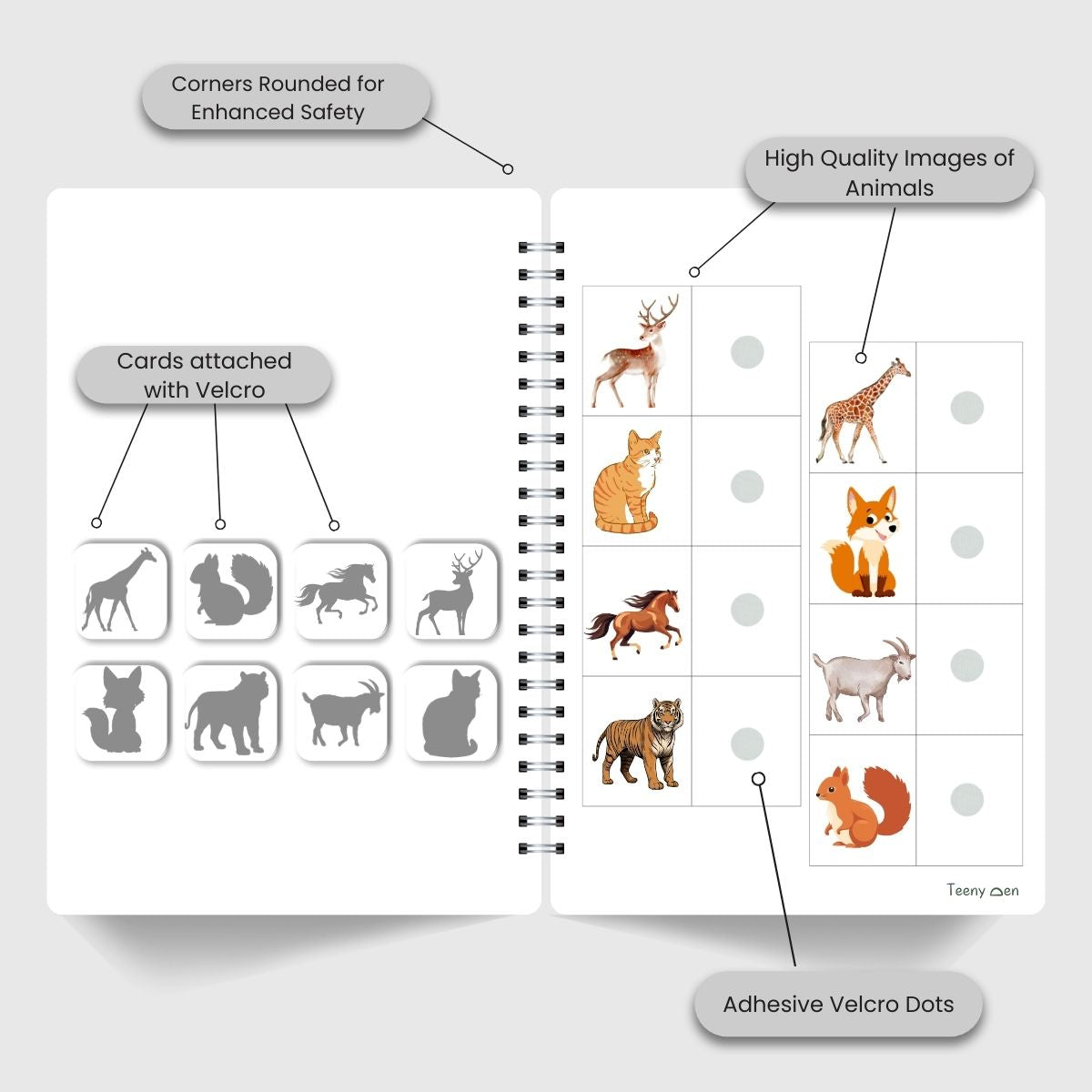 Teenyden do sheets activity book with shadow matching activities for screen free play